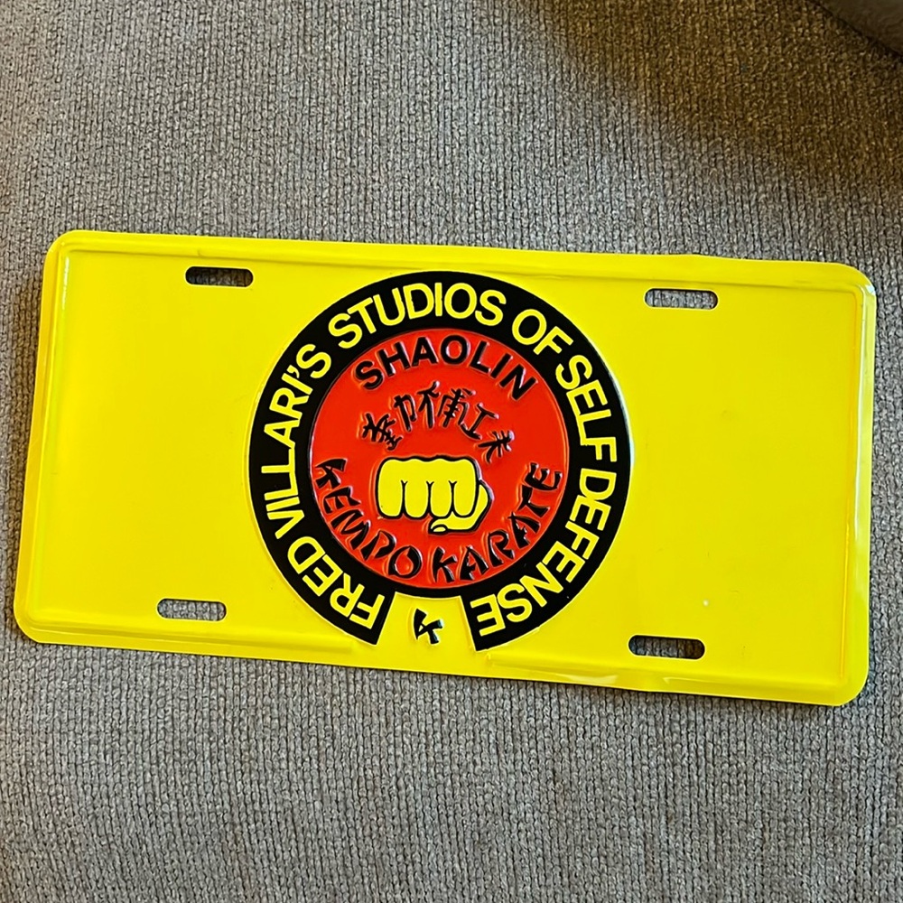 Fred Villari’s Studios of self-defense vanity plate from 1980’s